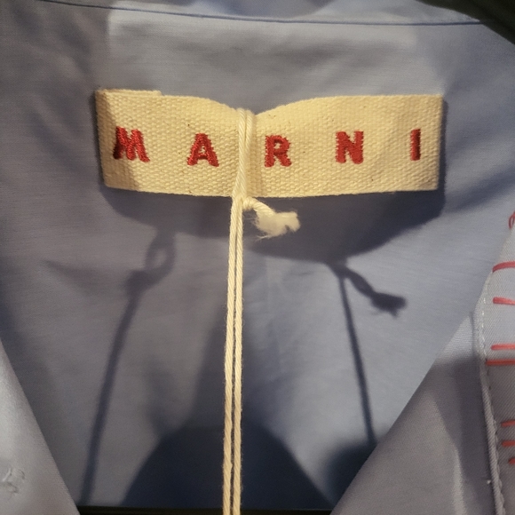 MARNI Boxy Poplin Bowling Shirt with Embroidered Logo - Picture 5 of 8